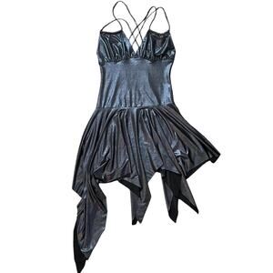 Y2k goth asymmetrical shark bite mini dress